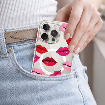 MagSafe iPhone 16 Pro Lips Design Clear Case