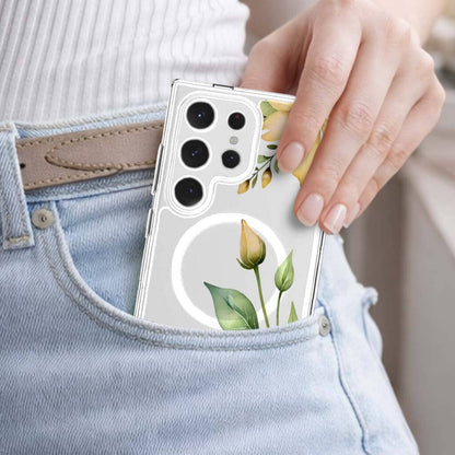 Samsung Galaxy S25 Ultra Yellow Wildflower Clear Case