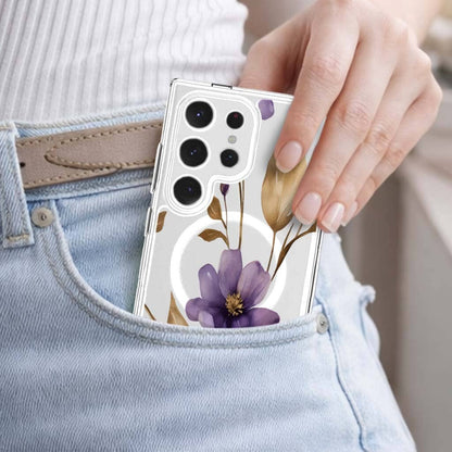 Samsung Galaxy S25 Ultra Clear Design Case - Purple Wildflower
