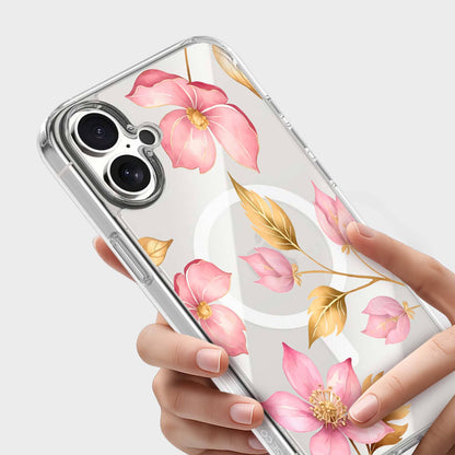 MagSafe iPhone 17 Pink Wildflower Clear Case