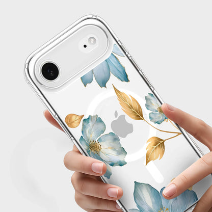 iPhone Air Blue Wildflower Clear Case With MagSafe