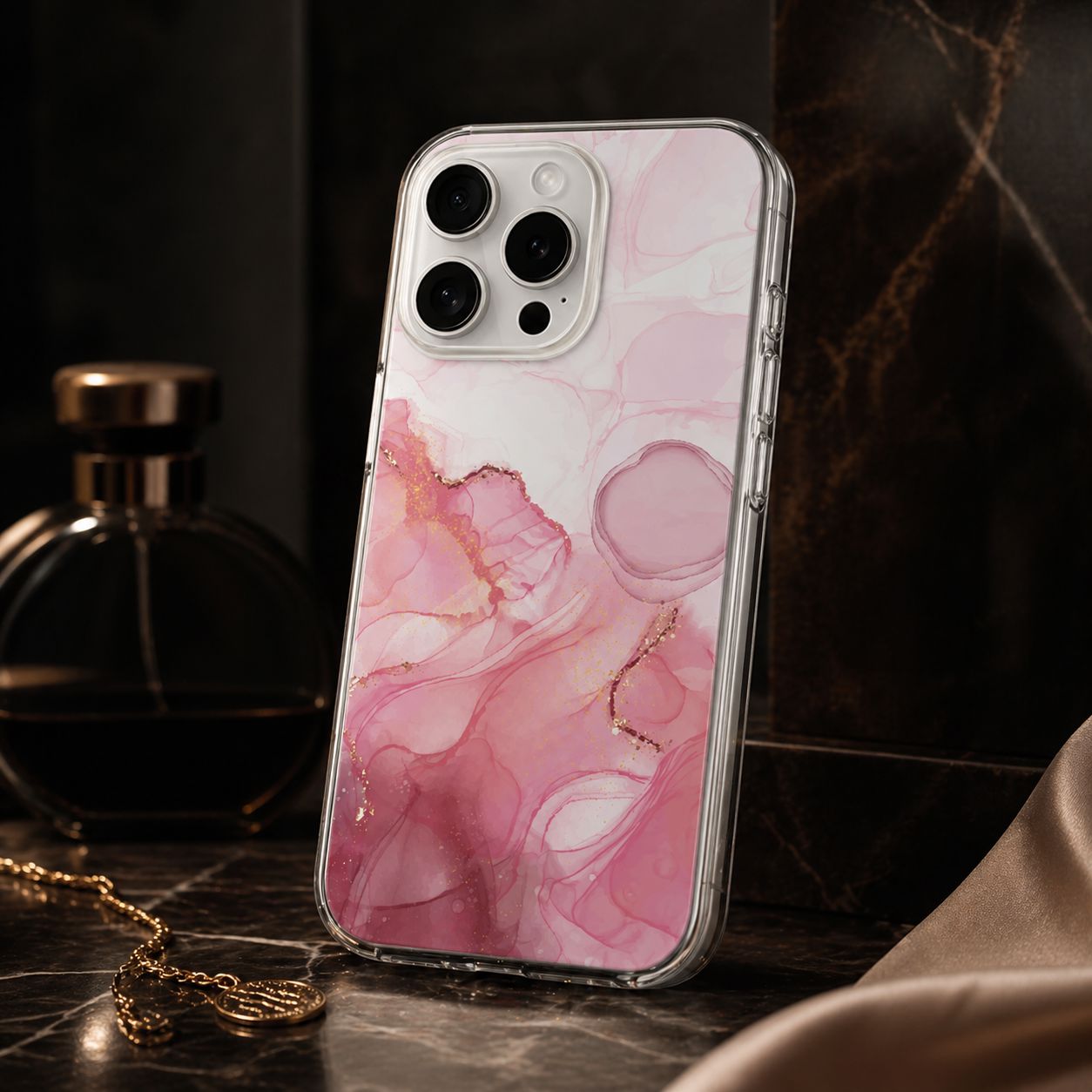 iPhone 15 Pro Max Case With MagSafe - Pink Marble