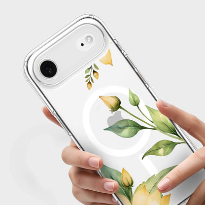 MagSafe iPhone Air Yellow Wildflower Clear Case