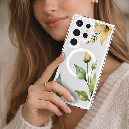 Samsung Galaxy S25 Ultra Yellow Wildflower Clear Case