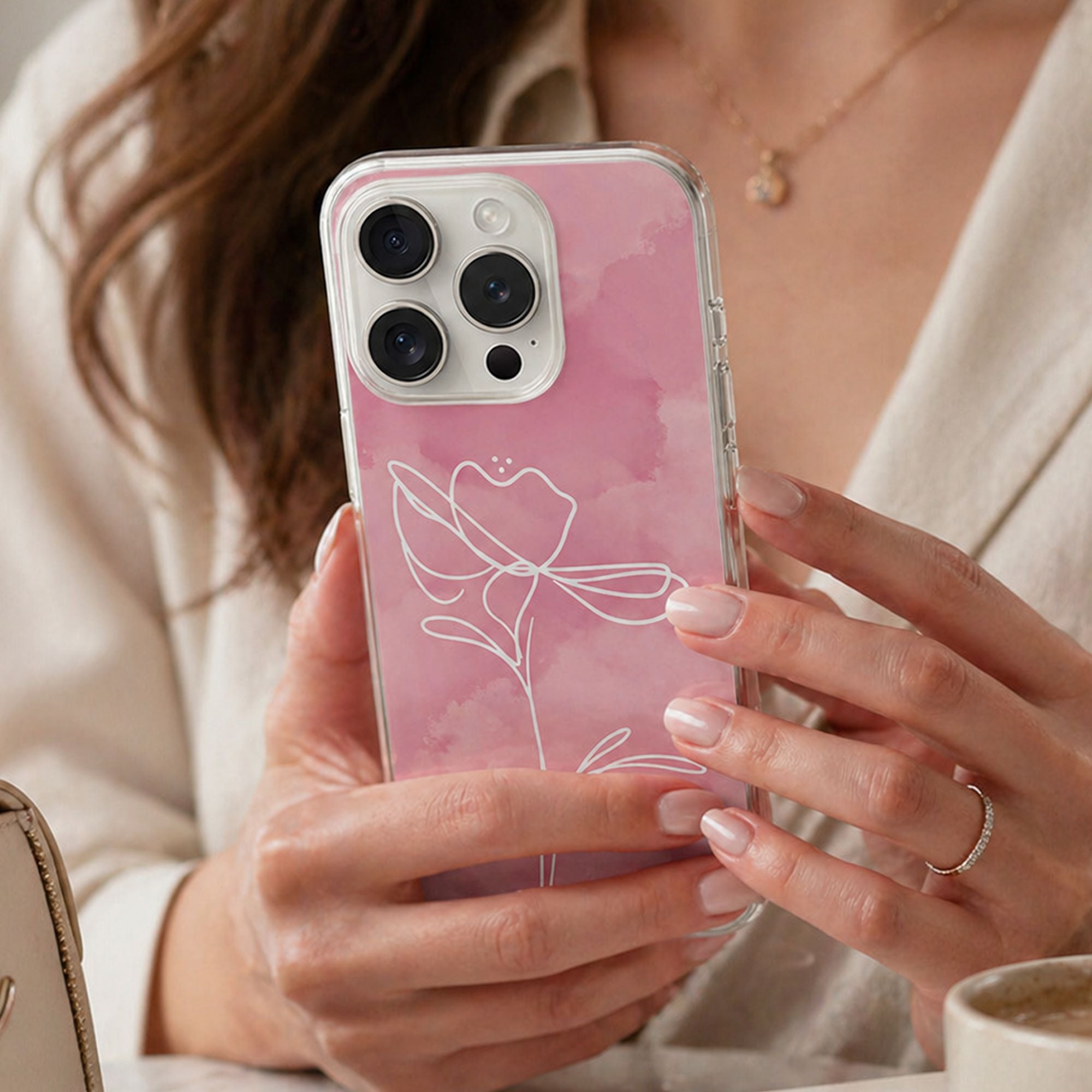 iPhone 15 Pro Max Case With MagSafe – Pink Flower | Eco‑Friendly