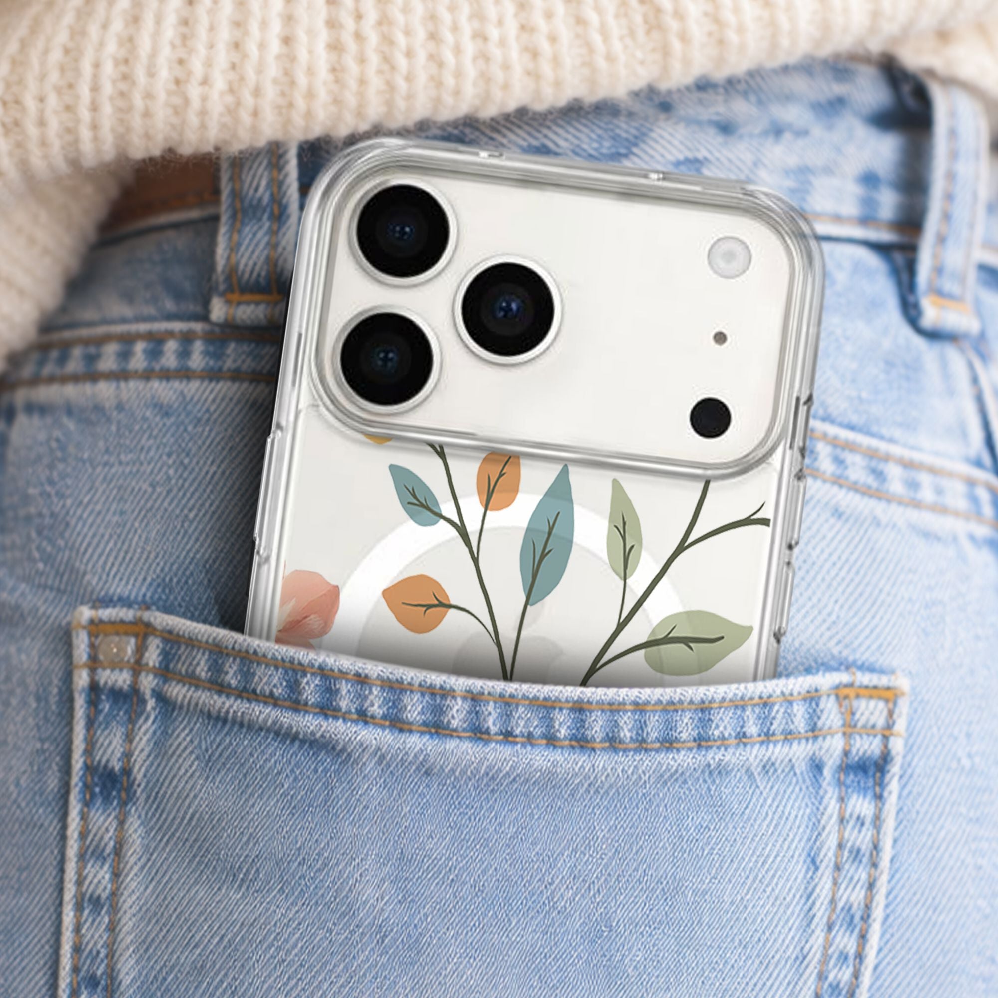 MagSafe iPhone 17 Pro Max Easter Floral Clear Case