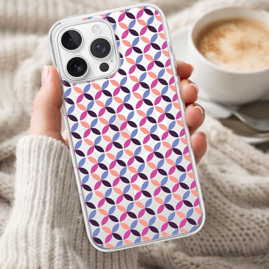 iPhone 16 Pro Max Clear Case - Pink Celestial Petal Design