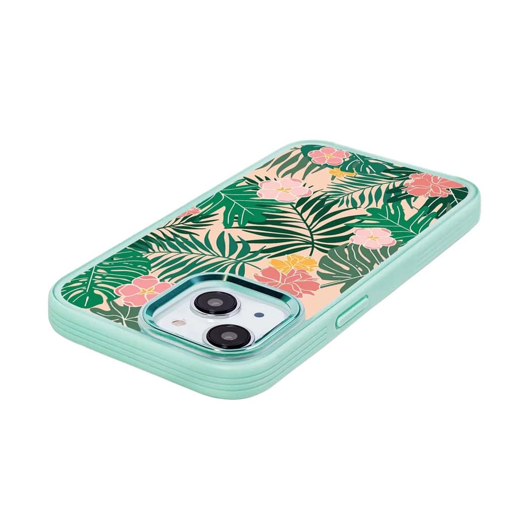 MagSafe iPhone 14 Plus Teal Wild Flower Case