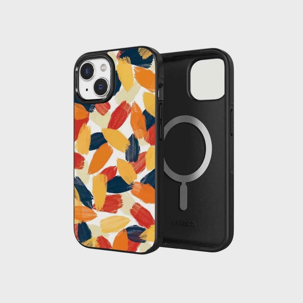 iPhone 15 Plus Case With MagSafe - Orange Abstract