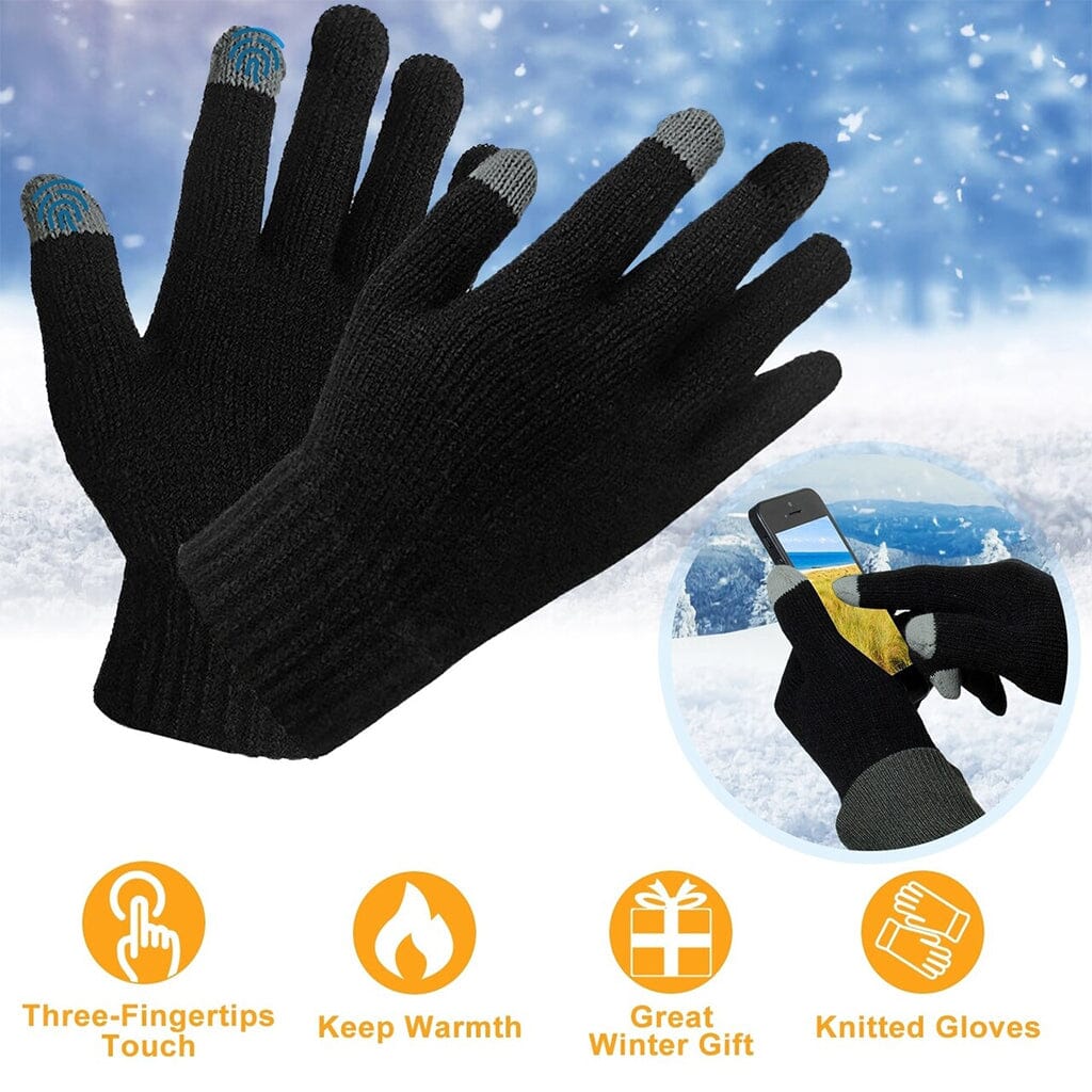 Touch Screen Winter Gloves (One Size / Unisex) - Black