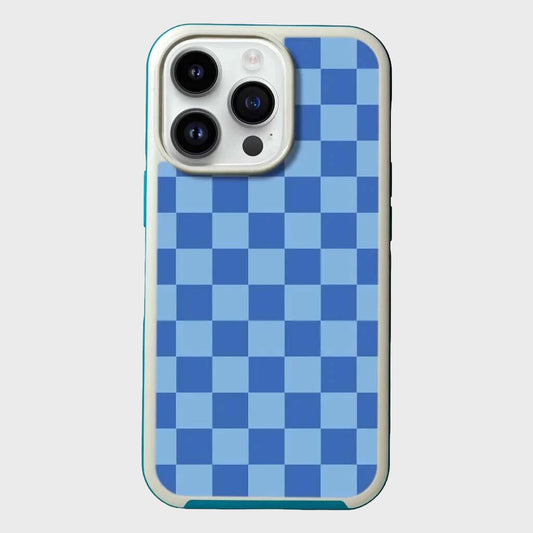 MagSafe iPhone 14 Pro Max Blue Checkerboard Print Case