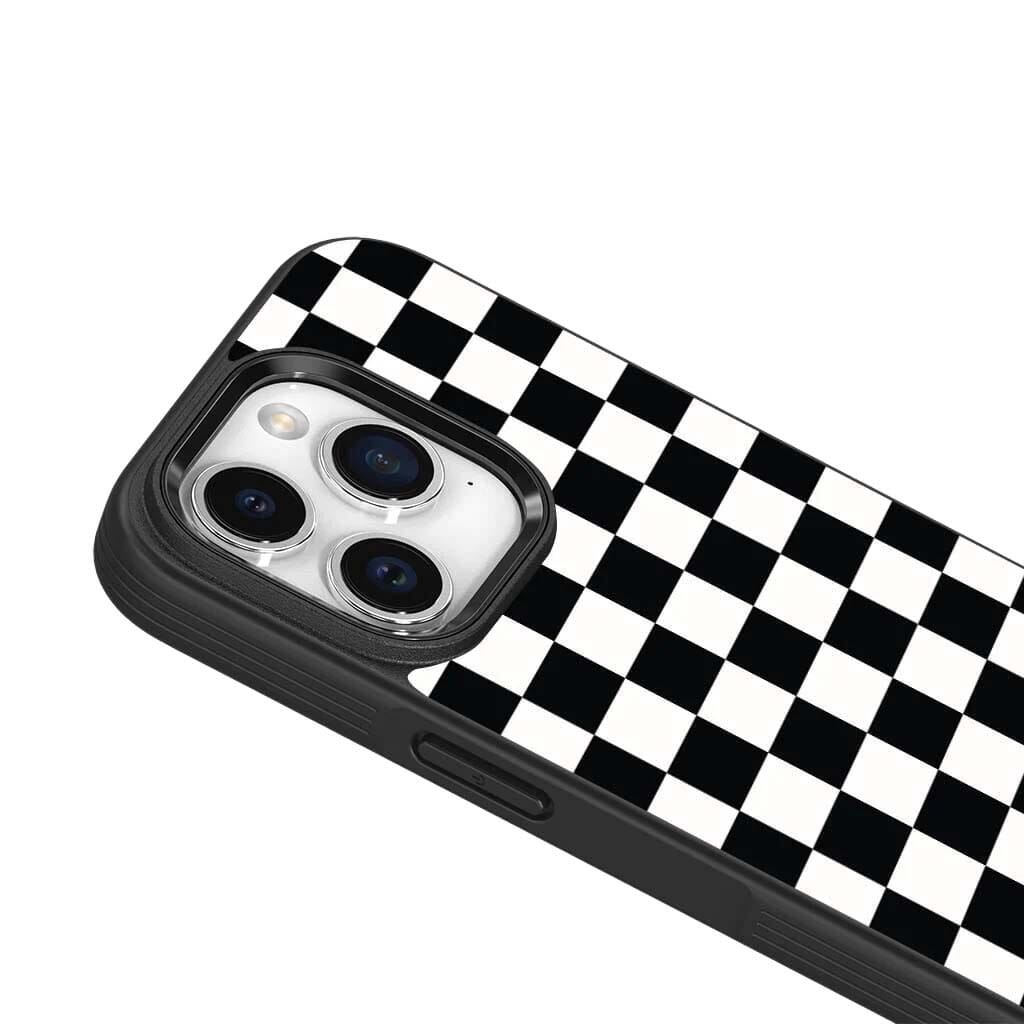 iPhone 15 Pro Case With MagSafe - Black Checkerboard