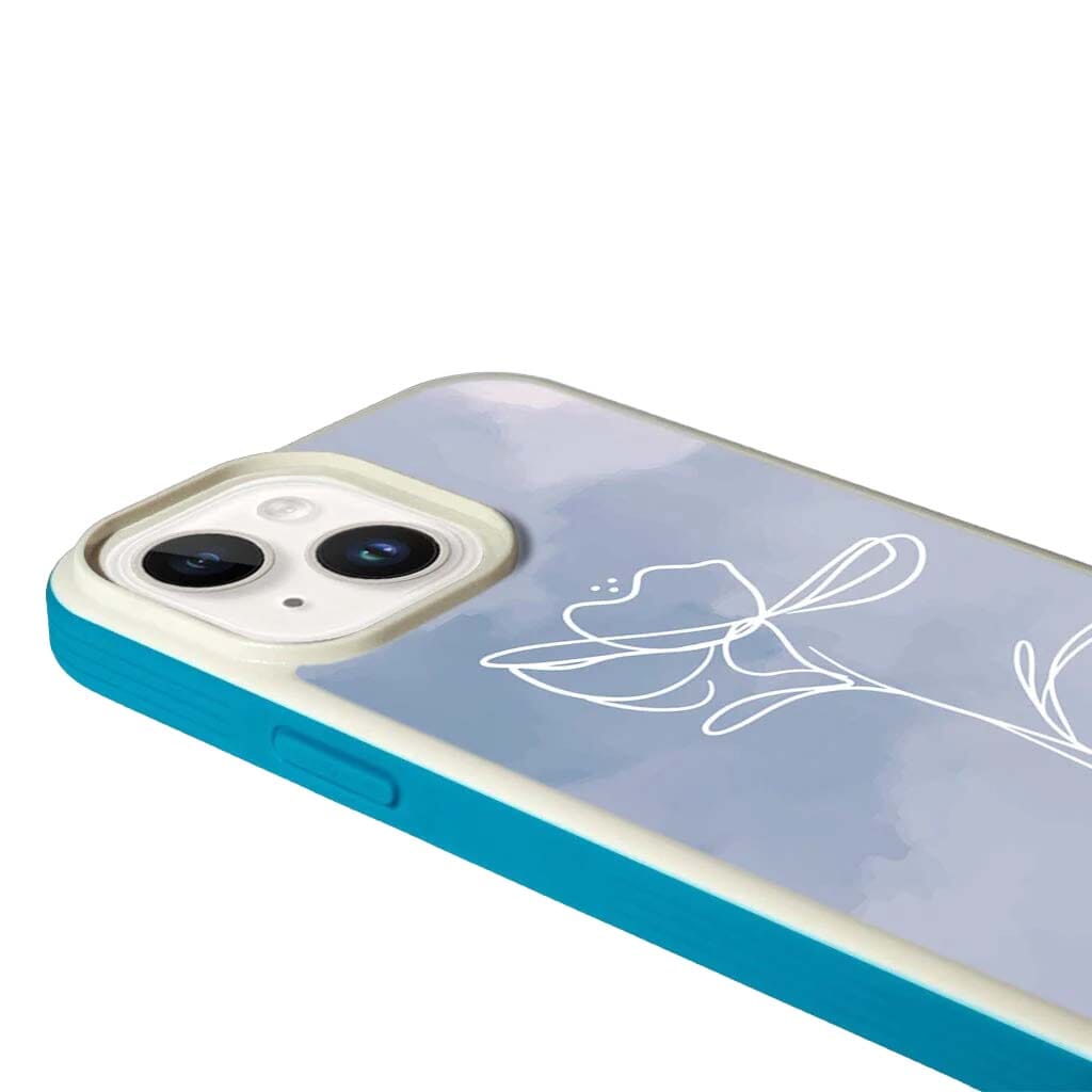 MagSafe iPhone 14 Plus Blue Flower Case