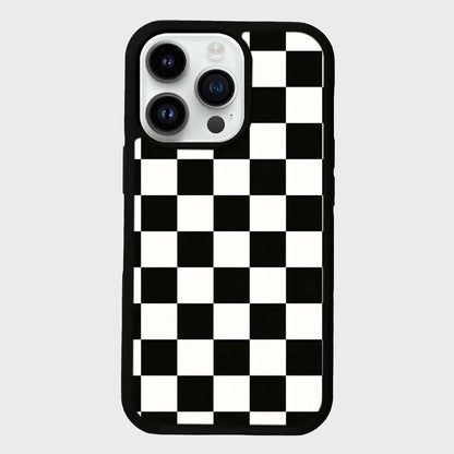 MagSafe iPhone 14 Pro Max Black Checkerboard Print Case