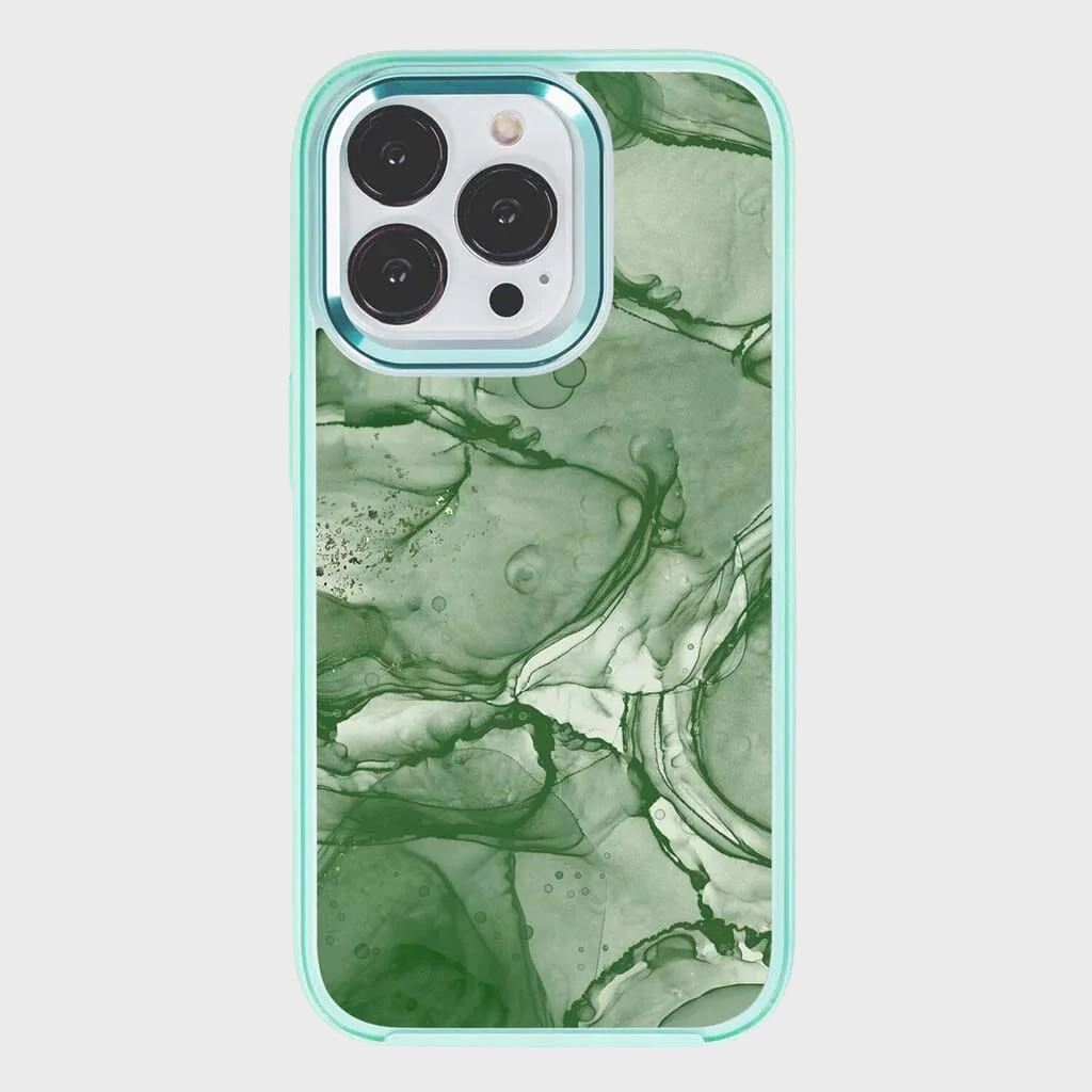 MagSafe iPhone 14 Pro Green Marble Case