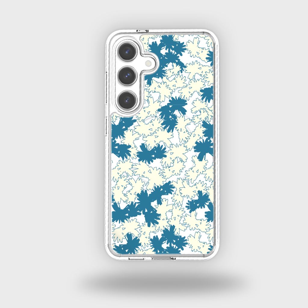 Samsung Galaxy S24 Clear Case - Blue Dandelion Design