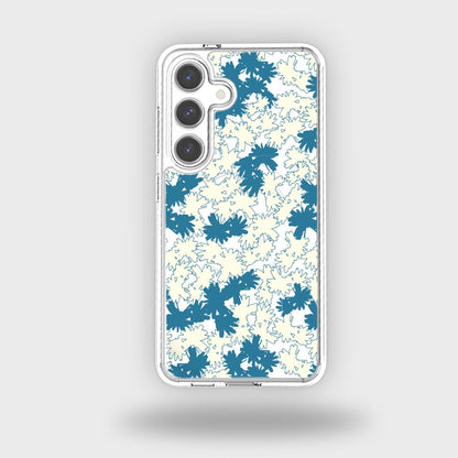 Samsung Galaxy S24 Clear Case - Blue Dandelion Design