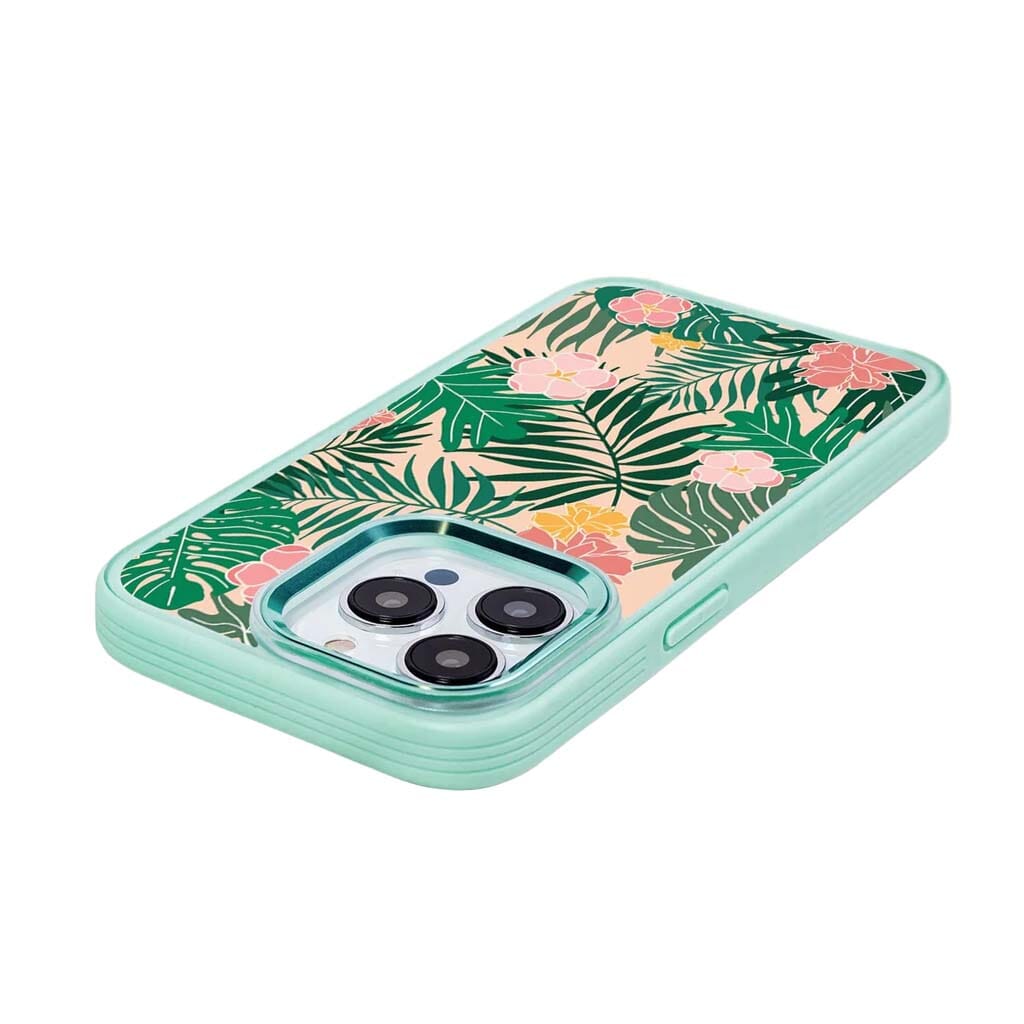 MagSafe iPhone 14 Pro Teal Wild Flower Case