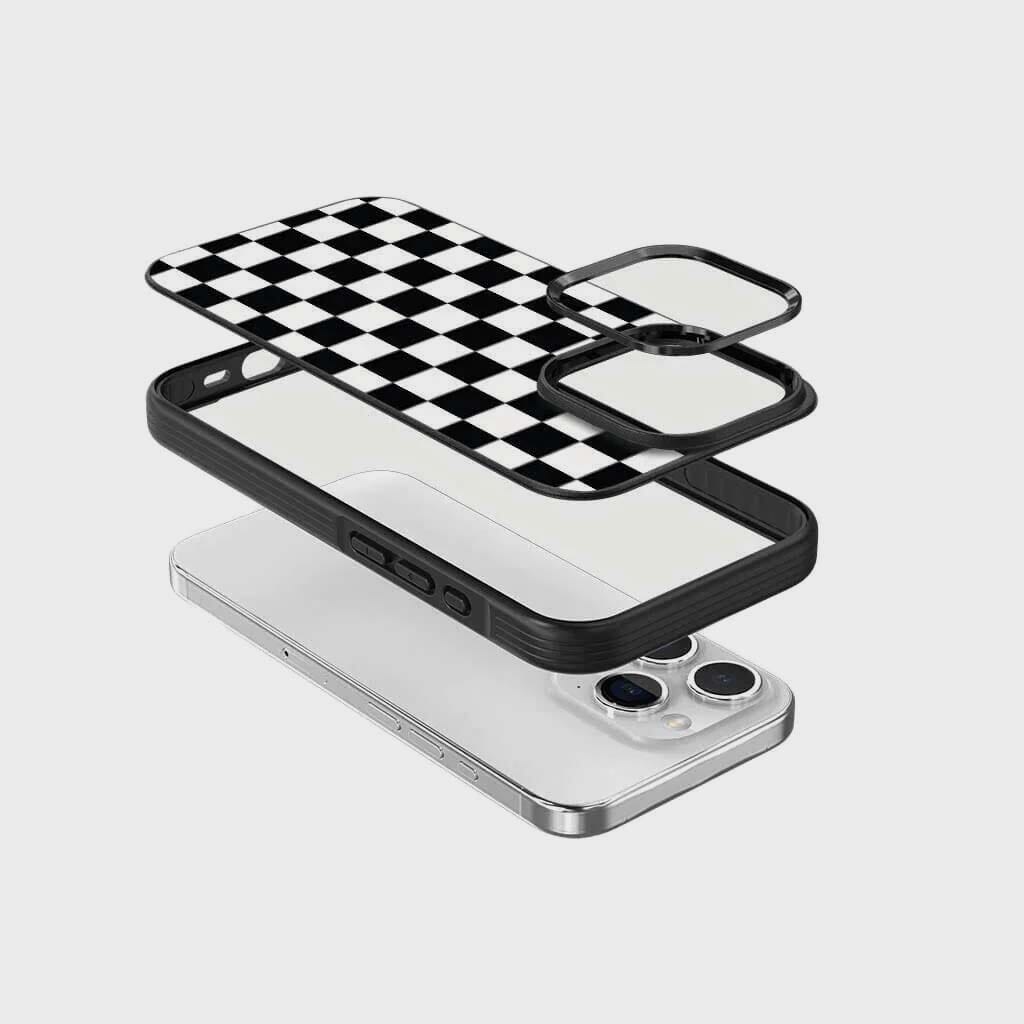 MagSafe iPhone 13 Pro Black Checkerboard Print Case