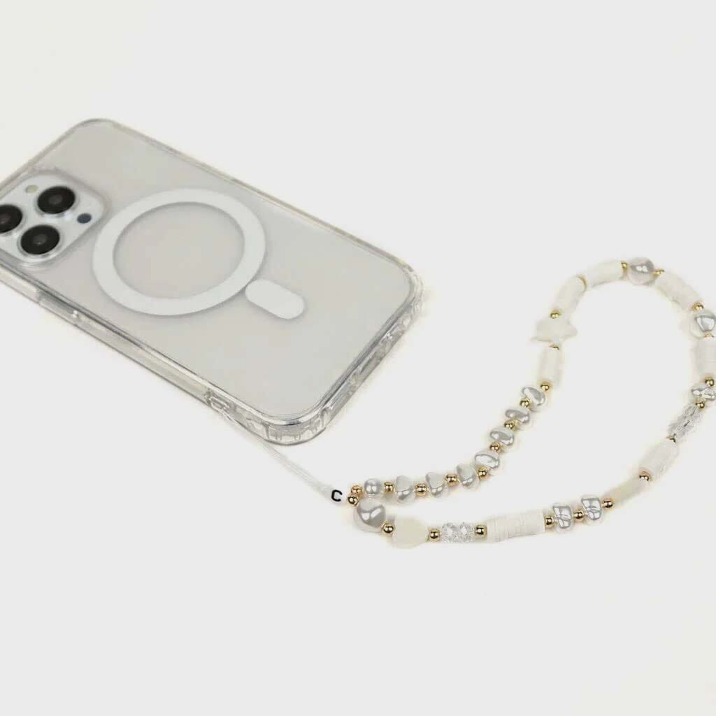 Pearl Hearts Phone Charm