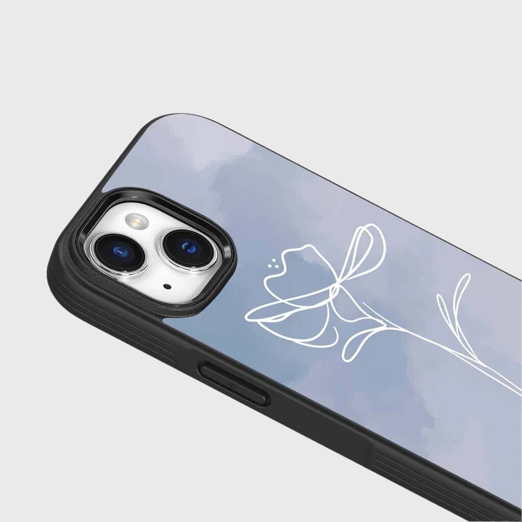 iPhone 15 Plus Case With MagSafe - Blue Flower