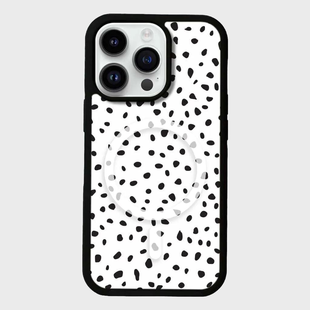 MagSafe iPhone 14 Pro Max White Polka Dots Case