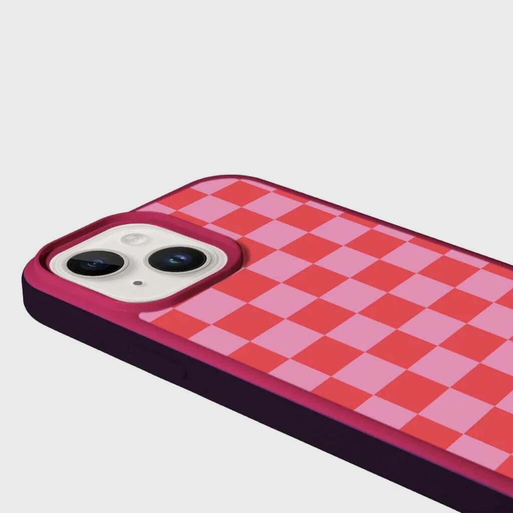 MagSafe iPhone 13 Pink Checkerboard Print Case