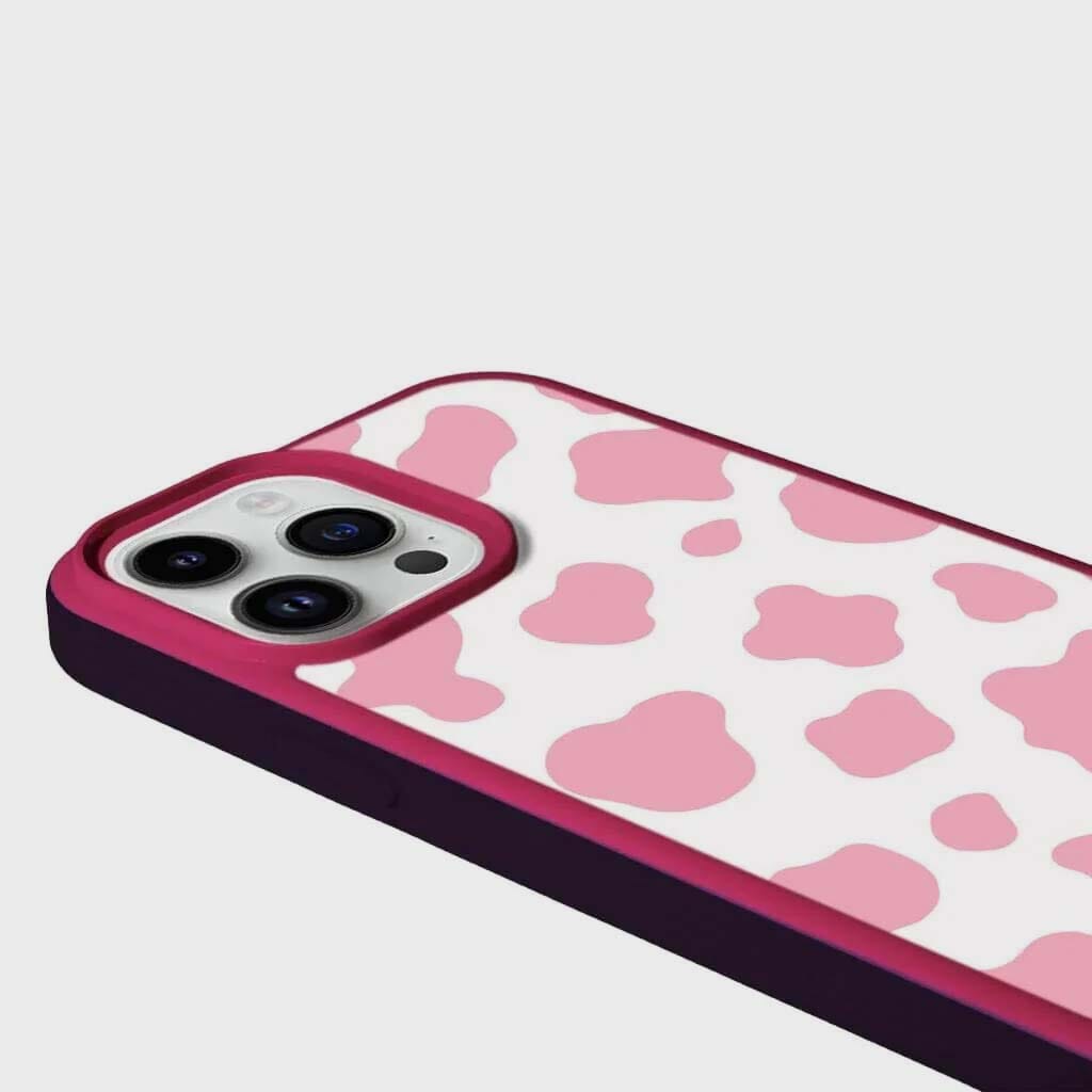 MagSafe iPhone 13 Pro Max Pink Cow Print Case