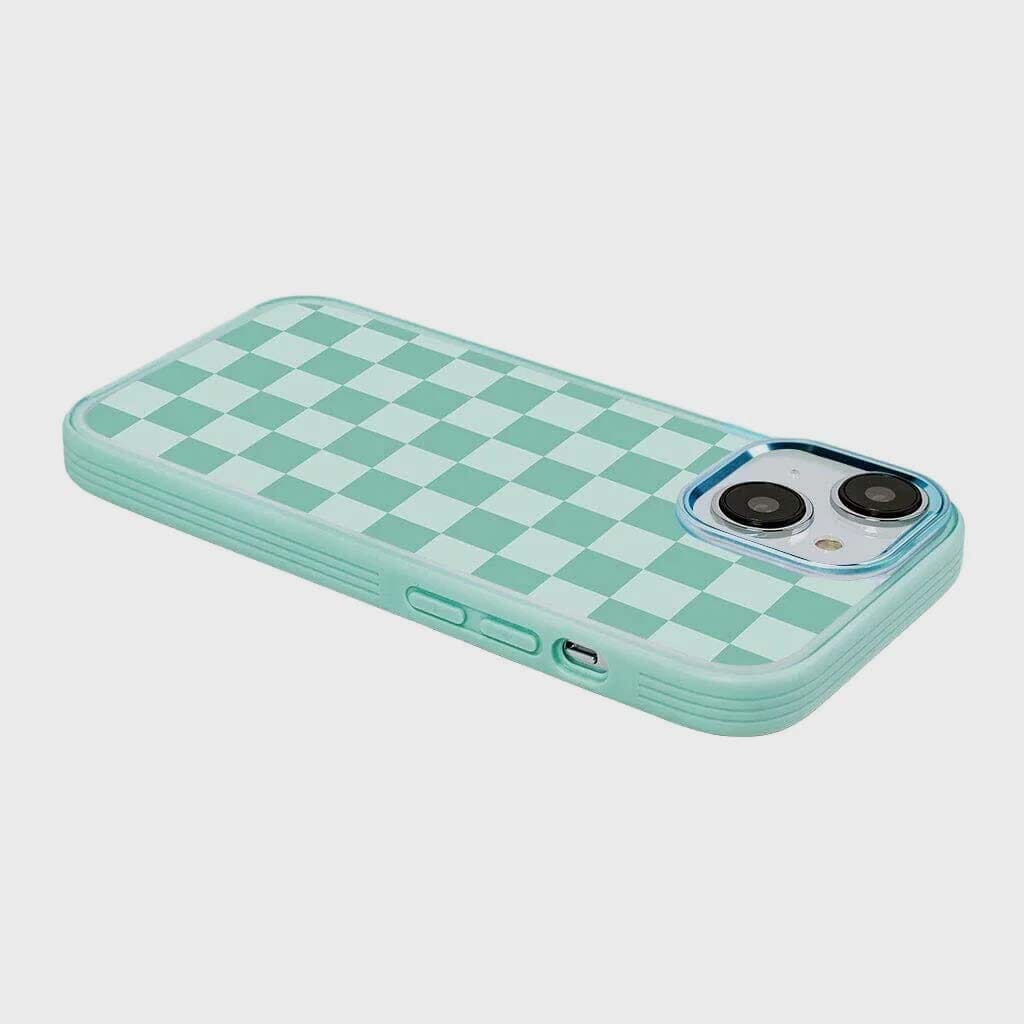 iPhone 15 Case With MagSafe - Green Checkerboard