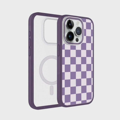 iPhone 15 Pro Max Case With MagSafe - Purple Checkerboard