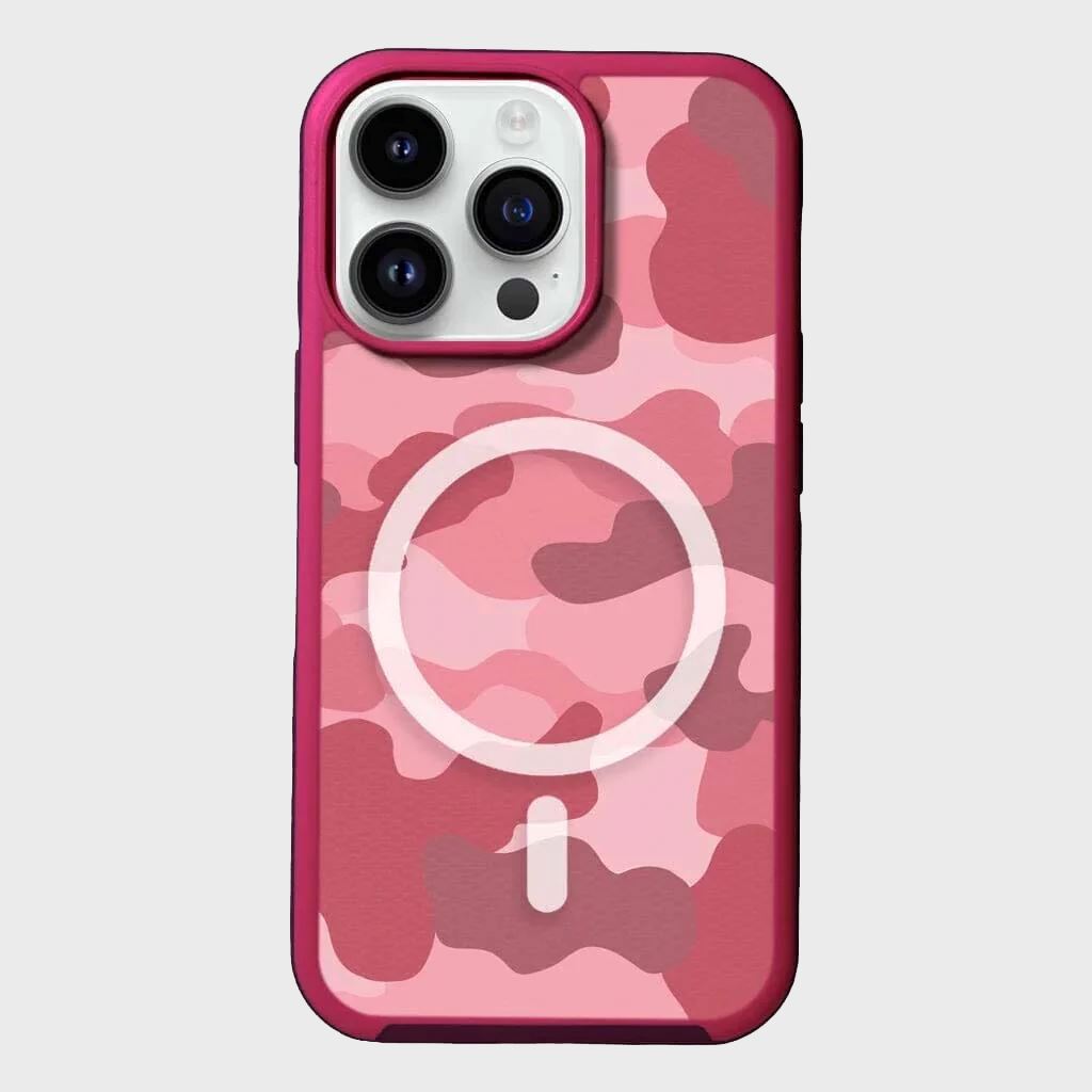 MagSafe iPhone 14 Pro Max Pink Camo Case