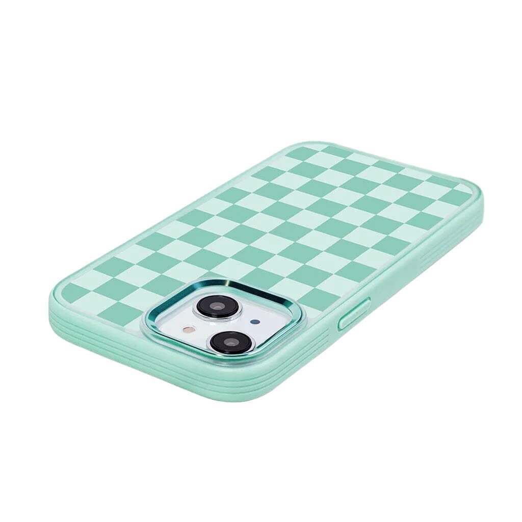 iPhone 15 Plus Case With MagSafe - Green Checkerboard