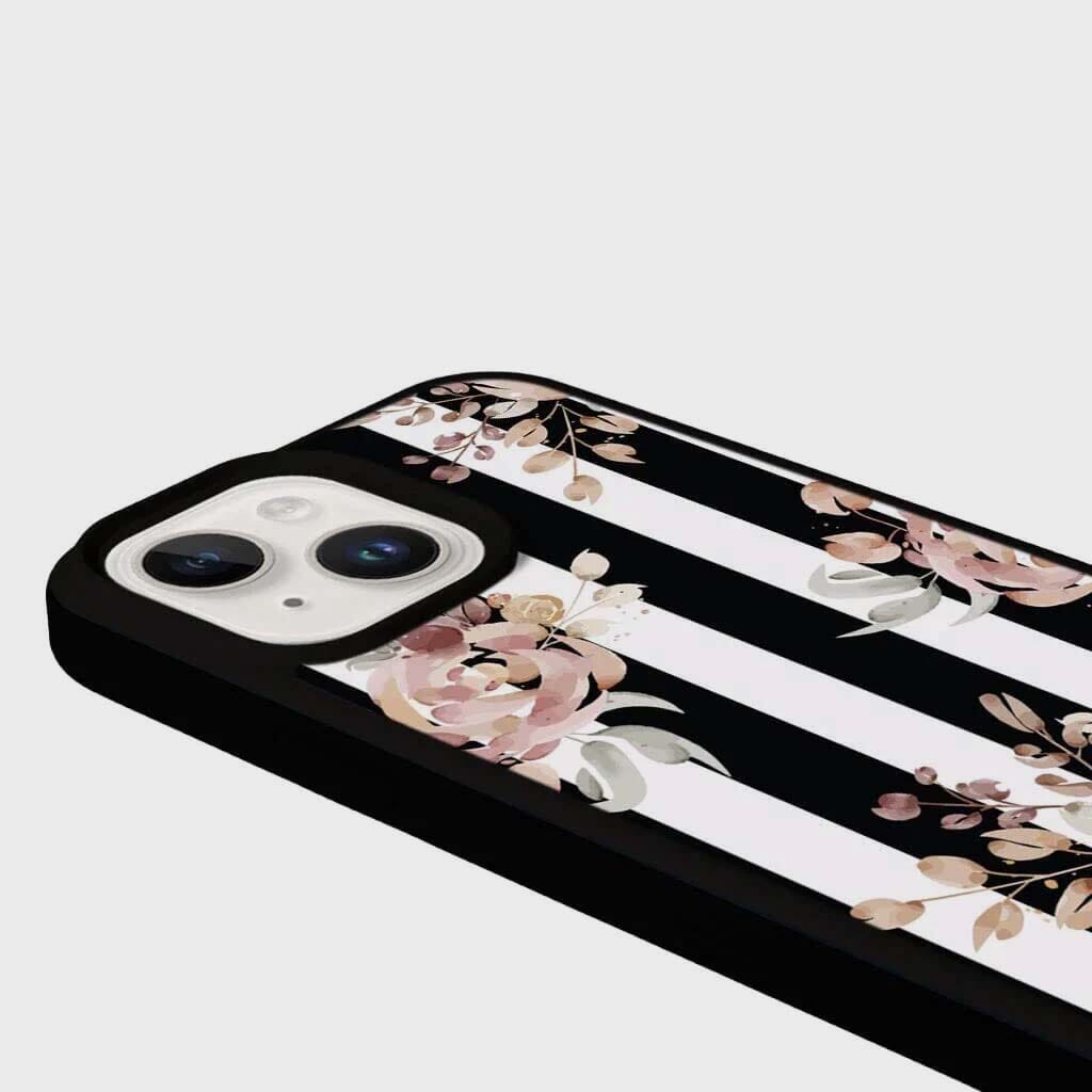 MagSafe iPhone 13 Black Flower Case