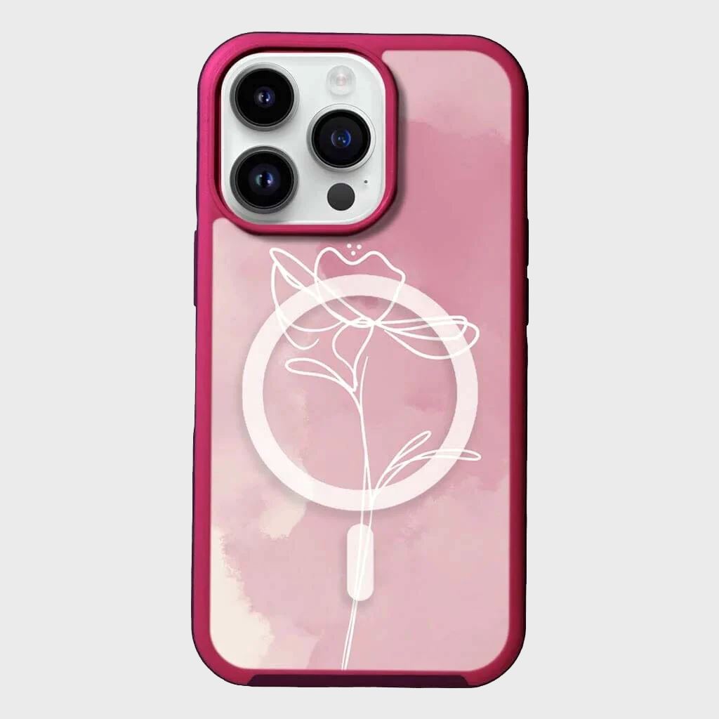 MagSafe iPhone 14 Pro Max Pink Flower Case