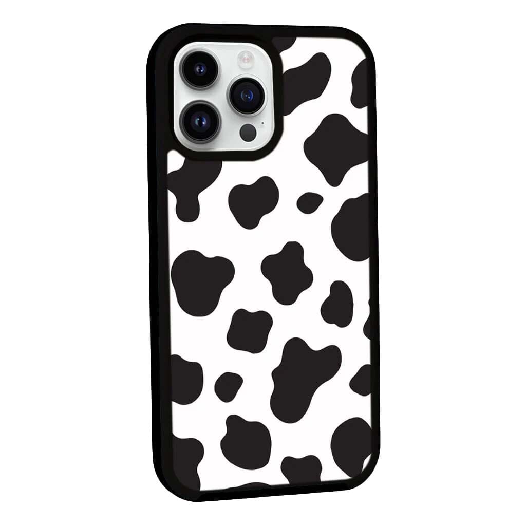 MagSafe iPhone 14 Pro Black Cow Print Case