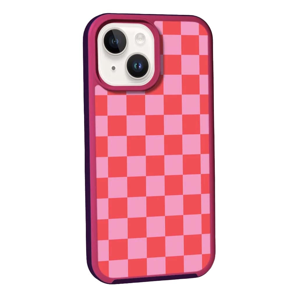 MagSafe iPhone 13 Pink Checkerboard Print Case