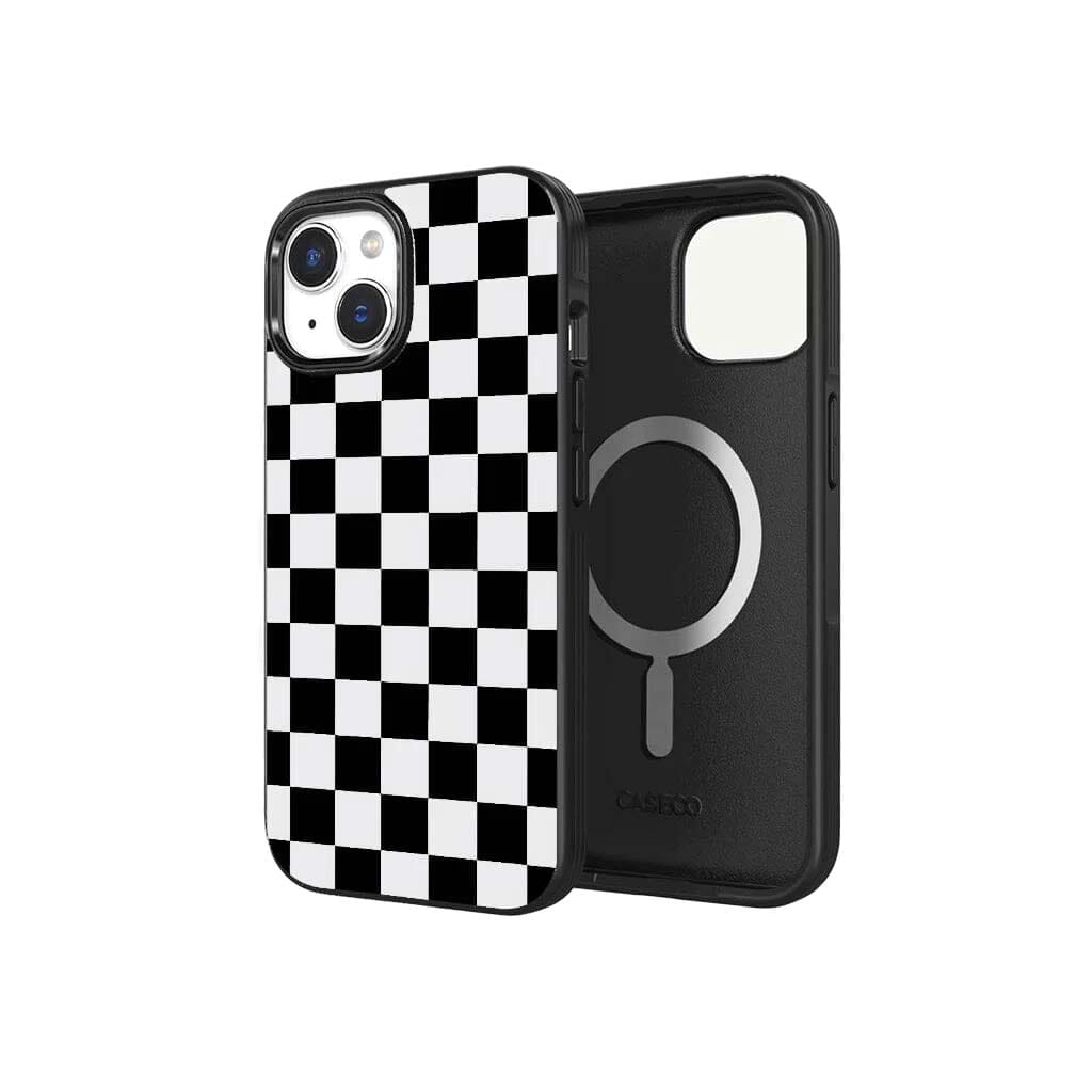 iPhone 15 Plus Case With MagSafe - Black Checkerboard