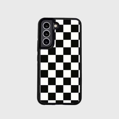 Black Checkerboard Print Samsung S22 Plus Case