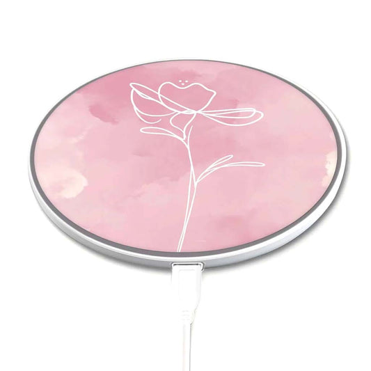 Pink Flower Design - Wireless Charging Pad