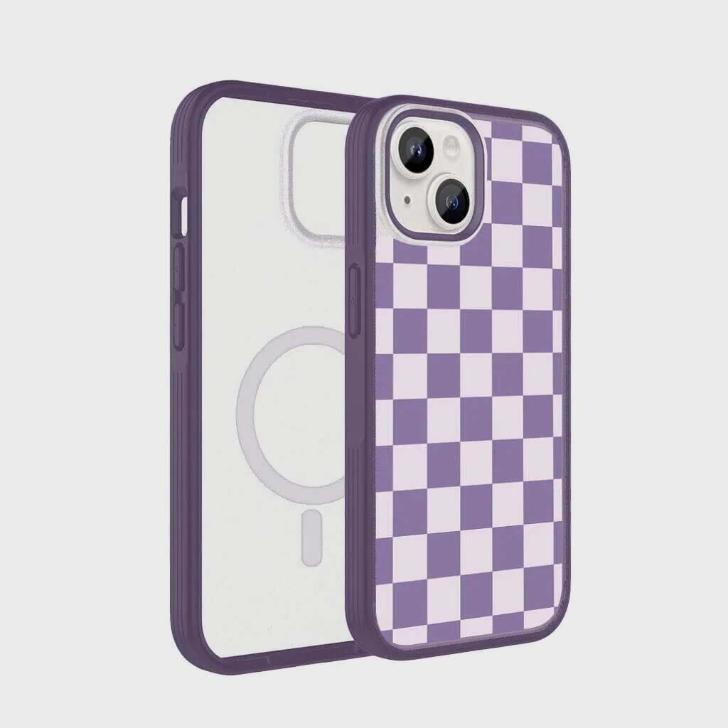 iPhone 16e Case With MagSafe - Purple Checkerboard