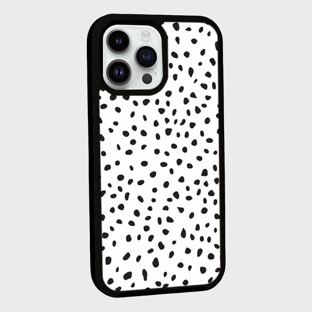 MagSafe iPhone 14 Pro White Polka Dots Case