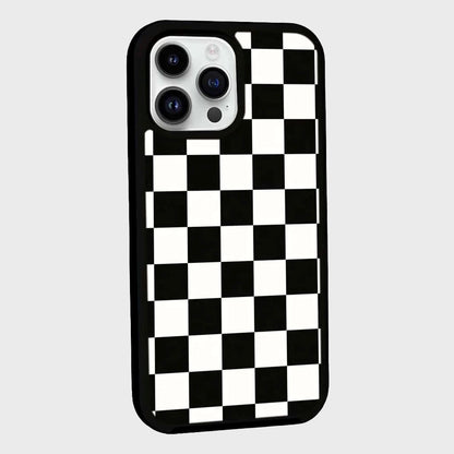 MagSafe iPhone 14 Pro Max Black Checkerboard Print Case