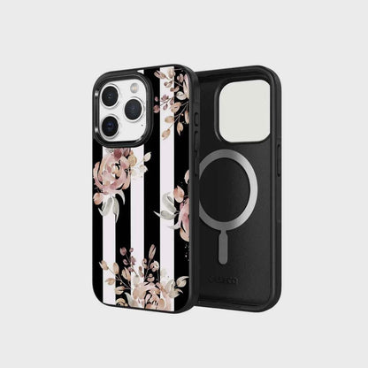 iPhone 15 Pro Max Case With MagSafe - Black Flower