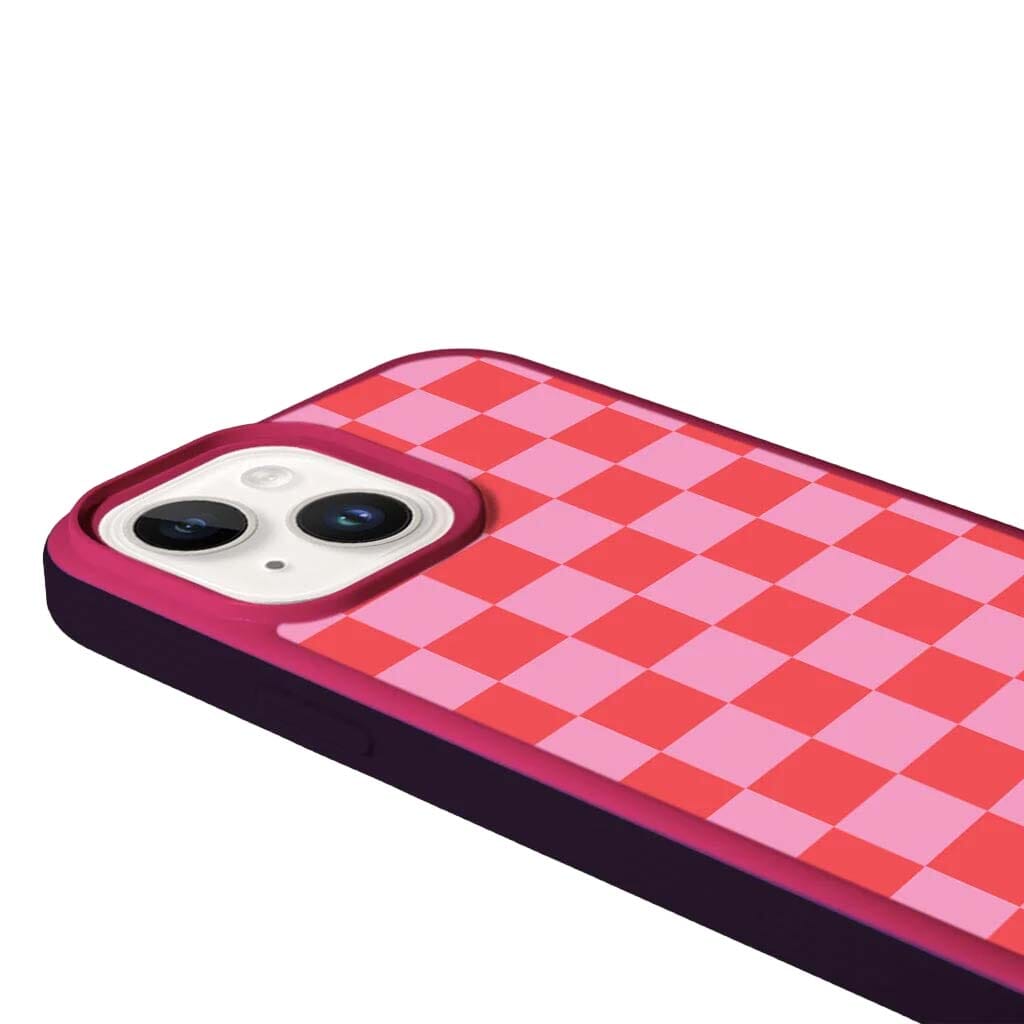 MagSafe iPhone 13 Pink Checkerboard Print Case