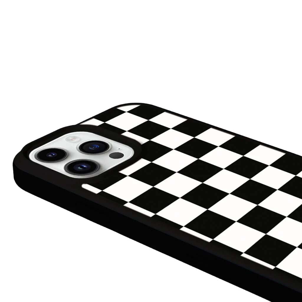 MagSafe iPhone 13 Pro Black Checkerboard Print Case