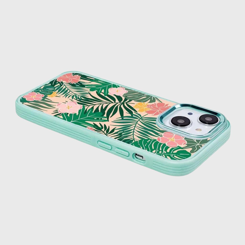 MagSafe iPhone 14 Plus Teal Wild Flower Case