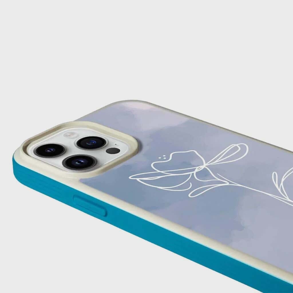 iPhone 15 Pro Max Case With MagSafe - Blue Flower