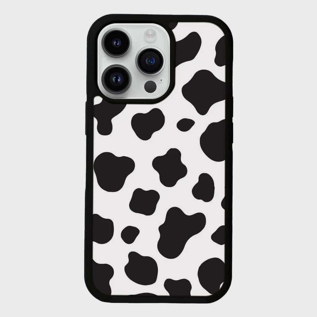 MagSafe iPhone 13 Pro Max Black Cow Print Case