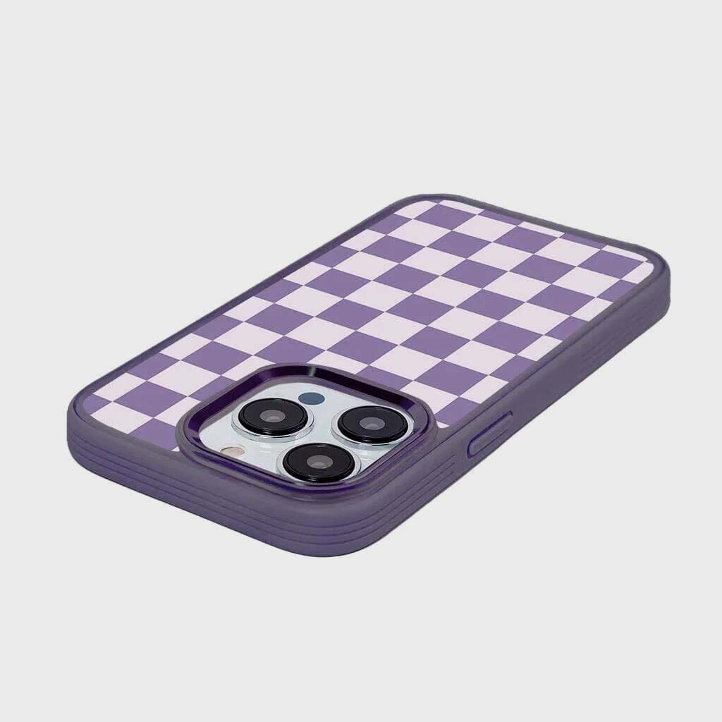 iPhone 15 Pro Case With MagSafe - Purple Checkerboard