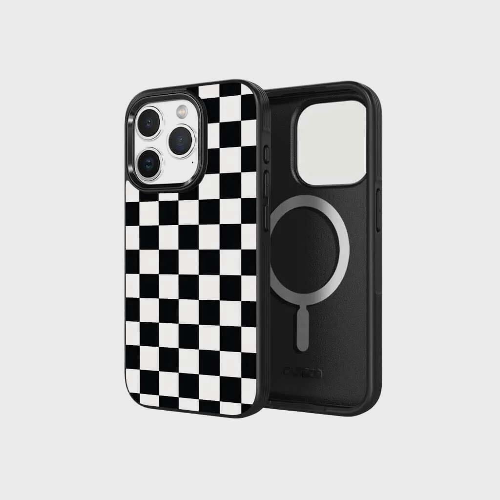 iPhone 15 Pro Max Case With MagSafe - Black Checkerboard